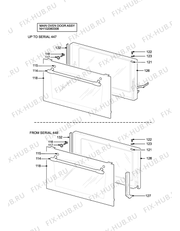 Взрыв-схема плиты (духовки) Electrolux EOU6365G - Схема узла H10 Main Oven Door (large)